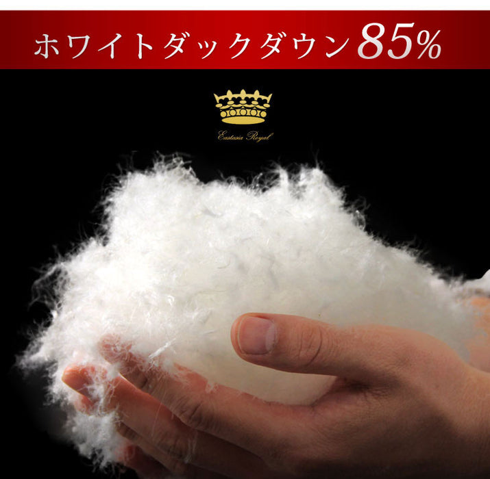 [ダブル] 2枚合わせ 羽毛布団 ホワイトダックダウン85％ CILレッドラベル 立体キルト 300dp以上 抗菌・防臭 日本製 〔10119066〕