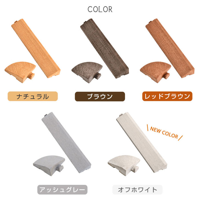 エンドパーツ ウッドパネル用 人工木 ストレート 24個 コーナー 8個 端パーツ ウッドタイル 天然木粉 30×30cm用〔42300014〕