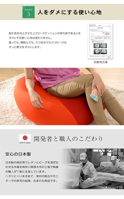[Lサイズ] ビーズクッション マイクロビーズ 洗える カバー〔44030079〕