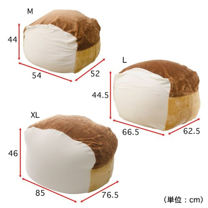 食パン ビーズクッション XLサイズ 日本製 洗えるカバー 〔44030116〕