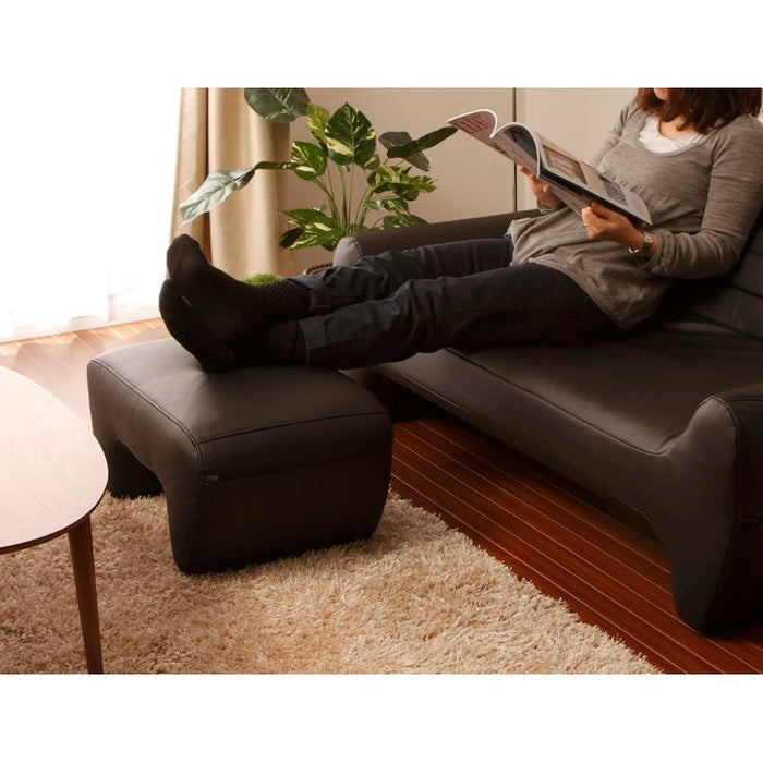 日本製 オットマン スツール ブラウン オットマン レザー 足置き 1人掛け 北欧 おしゃれ sofa モダン ミッドセンチュリー シンプル ...