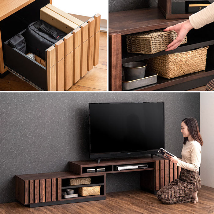 幅150～220cm 伸縮式 国産 完成品 テレビ台 *レイニー-TG* 〔49100018〕
