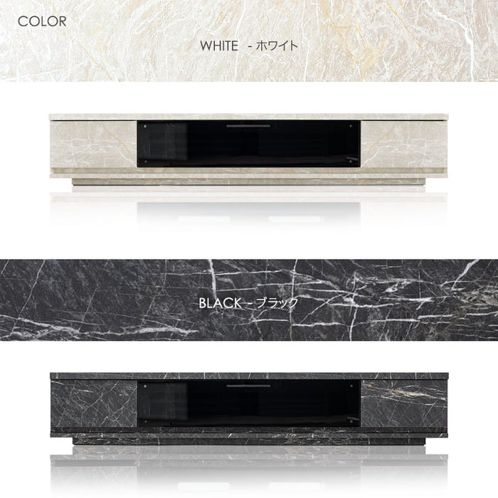 幅180cm 大理石調 国産 完成品 テレビ台 ロータイプ *GOD-TG* マーブル柄  【超大型商品】 〔49100020〕