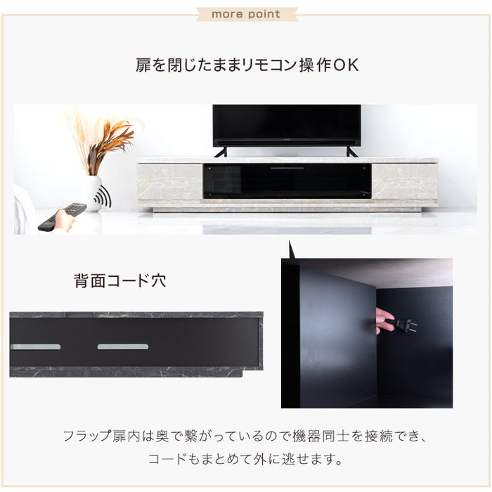 幅180cm 大理石調 国産 完成品 テレビ台 ロータイプ *GOD-TG* マーブル柄  【超大型商品】 〔49100020〕