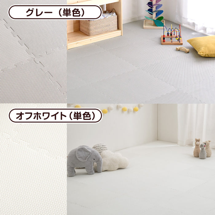 6畳  ジョイントマット 32枚 大判59cm 防音 防炎タイプ サイドパーツ付 防音 断熱 単色 床暖房対応〔49400006〕