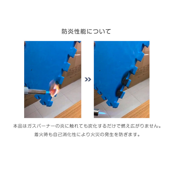 6畳  ジョイントマット 32枚 大判59cm 防音 防炎タイプ サイドパーツ付 防音 断熱 単色 床暖房対応〔49400006〕