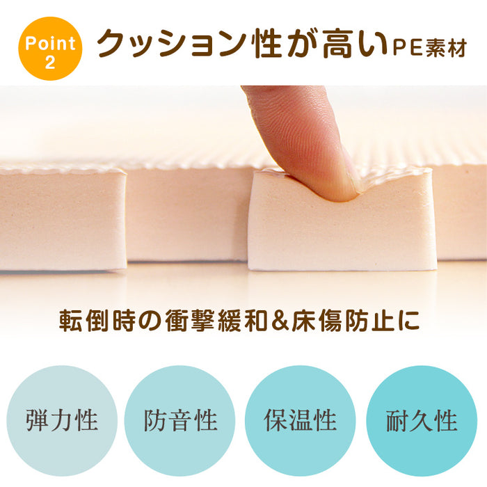 6畳  ジョイントマット 32枚 大判59cm 防音 防炎タイプ サイドパーツ付 防音 断熱 単色 床暖房対応〔49400006〕