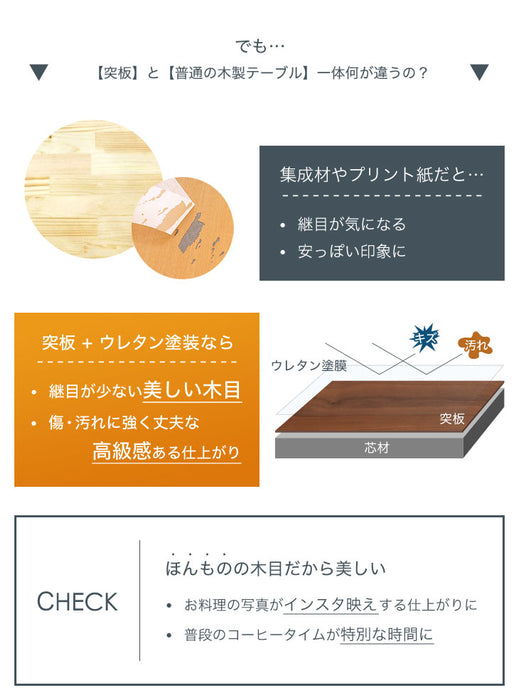 [幅75×奥行75] ダイニングテーブル 単品 2人掛け 天然木 突板〔49600015〕
