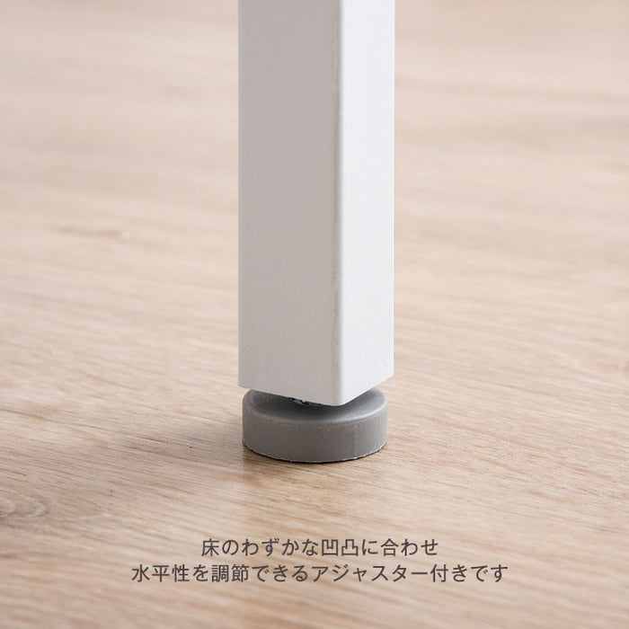 幅80㎝ パソコンデスク 省スペース 木目調 スチール  ワークデスク〔25110062〕