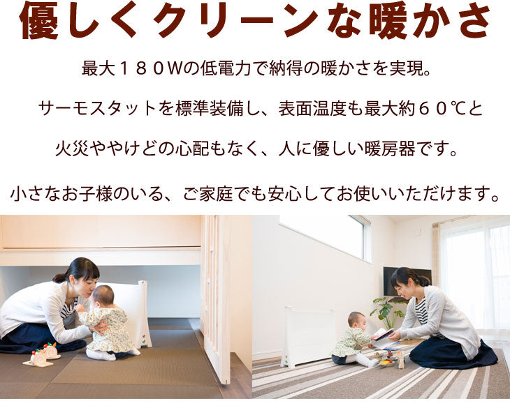 パネルヒーター 省エネ 50cm コンパクト ミニ 足元 薄型 脱衣所 電気ヒーター 日本製 3年保証 　 〔53900005〕