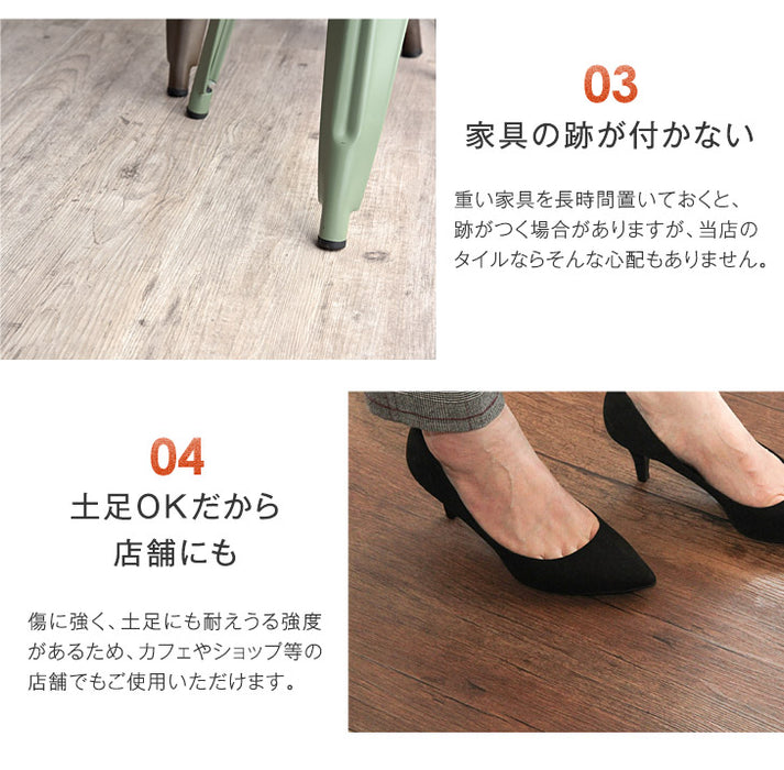 伸縮膨張しにくい！ 貼るだけ！簡単施工 シール式 フロアタイル ウッドカーペット 6畳分 （木目:72枚入 ストーン:48枚入） 木目調 ストーン調 大理石調 フロアシート〔57300008〕