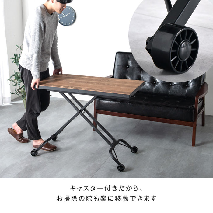 幅90cm インダストリアルデザイン ガス圧 リフティングテーブル ヴィンテージ *ビルド-TG*〔59600009〕