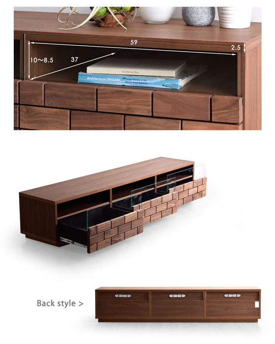 幅186cm 国産 完成品 テレビ台 ウォールナット【超大型商品】〔59700025〕