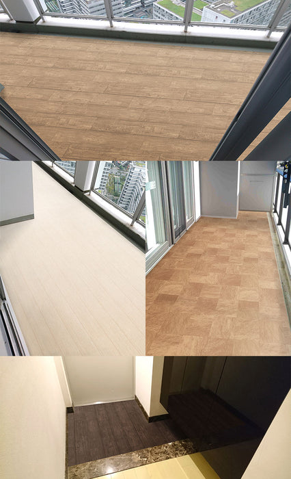 屋外 模様替えシート 90×150 防水 高耐久 日本製 木目 タイル ナチュラル ブラウン ホワイト グレー リノベシート DIY ベランダ 玄関 廊下 バルコニー ガーデン 模様替え シート リノベーション 〔61700041〕