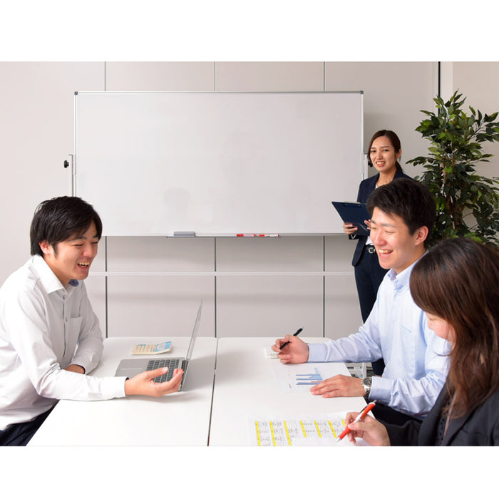 法人様限定 ホワイトボード 180×90 両面仕様 壁面取付も対応 360°回転 キャスター付き 〔64500003〕