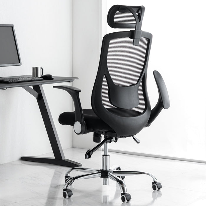 高密度厚めのクッション新品 オフィスチェア デスクチェア 椅子 ハイバック メッシュ 昇降式 おしゃれ