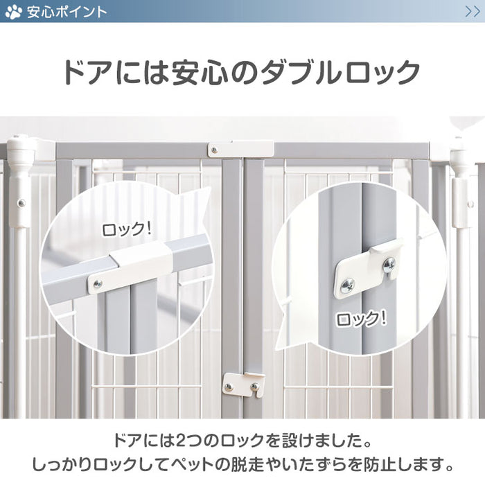 [高さ70cm] ペットサークル 木製 ハイタイプ 折りたたみ ドア付き 天然木 室内 傷がつきにくい 完成品 〔65200002〕