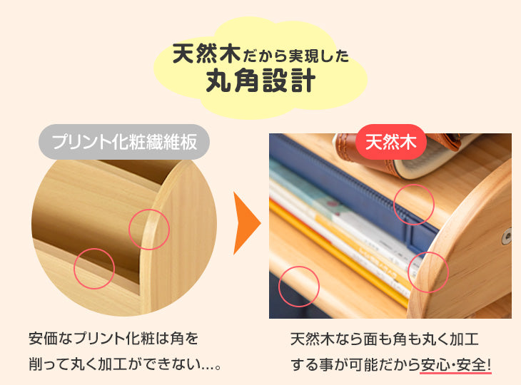現役ママが考えた 木製 ランドセルラック 収納 キャスター付き〔74600004〕