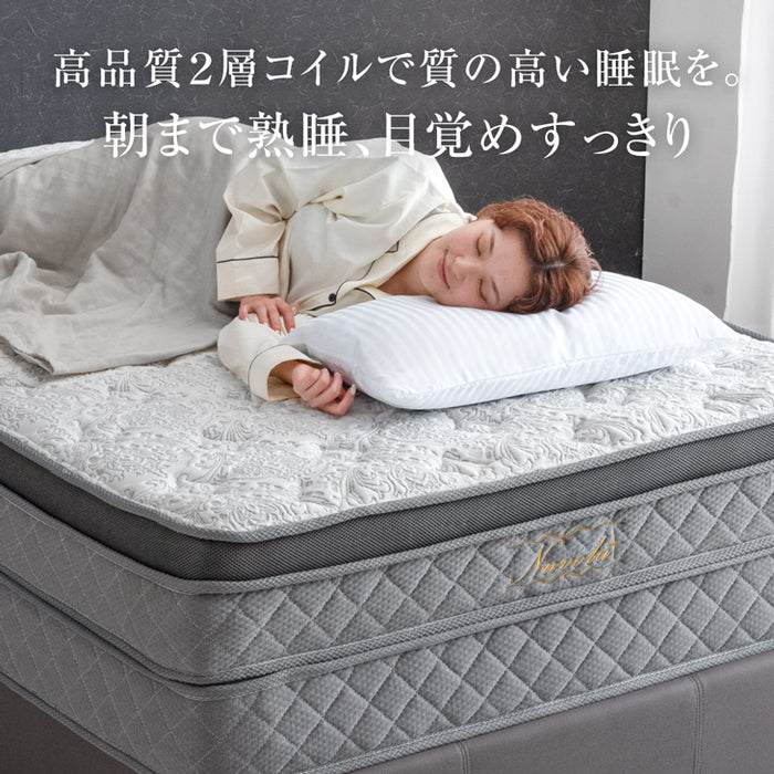[シングル] 超極厚35cm Wポケットコイルマットレス 抗菌 防ダニ 防臭 3Dメッシュ 体圧分散〔77500005〕