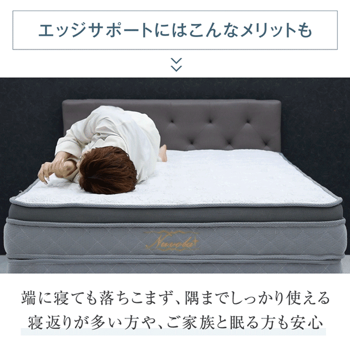 [セミダブル] 超極厚35cm Wポケットコイルマットレス 抗菌 防ダニ 防臭 3Dメッシュ 体圧分散〔77500006〕