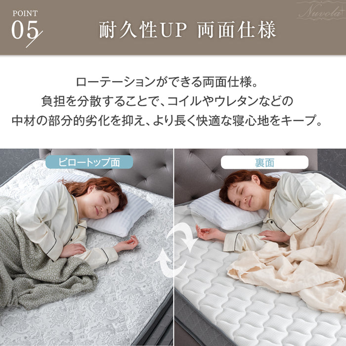 [クイーン] 超極厚35cm Wポケットコイルマットレス 抗菌 防ダニ 防臭 3Dメッシュ 体圧分散〔77500008〕