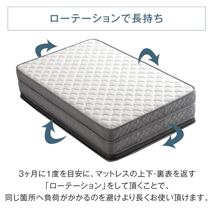 [シングル] 超極厚35cm Wポケットコイルマットレス 抗菌 防ダニ 防臭 3Dメッシュ 体圧分散〔77500005〕