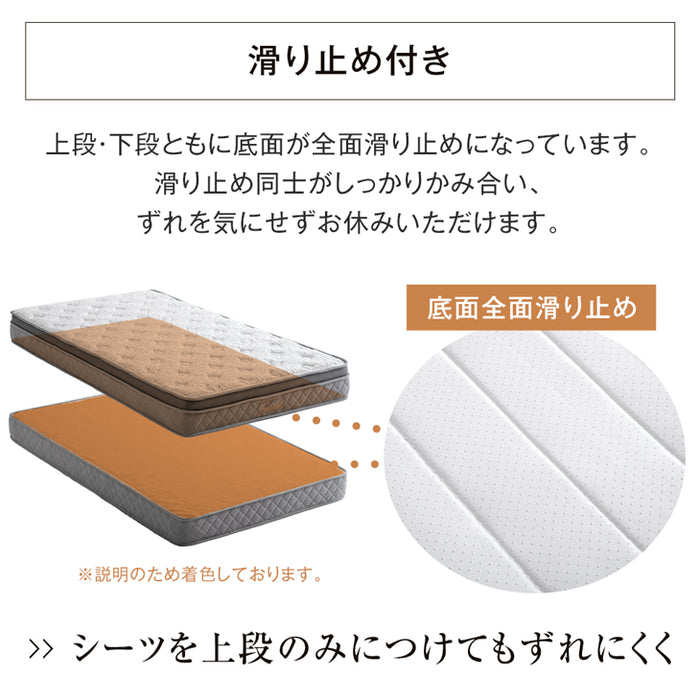 [セミダブル] 超極厚35cm Wポケットコイルマットレス 抗菌 防ダニ 防臭 3Dメッシュ 体圧分散〔77500006〕