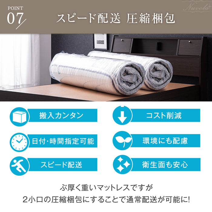 [クイーン] 超極厚35cm Wポケットコイルマットレス 抗菌 防ダニ 防臭 3Dメッシュ 体圧分散〔77500008〕