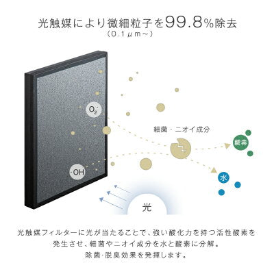 空気洗浄機 交換用フィルター付 マイナスイオン 加湿 30畳〔77800002〕