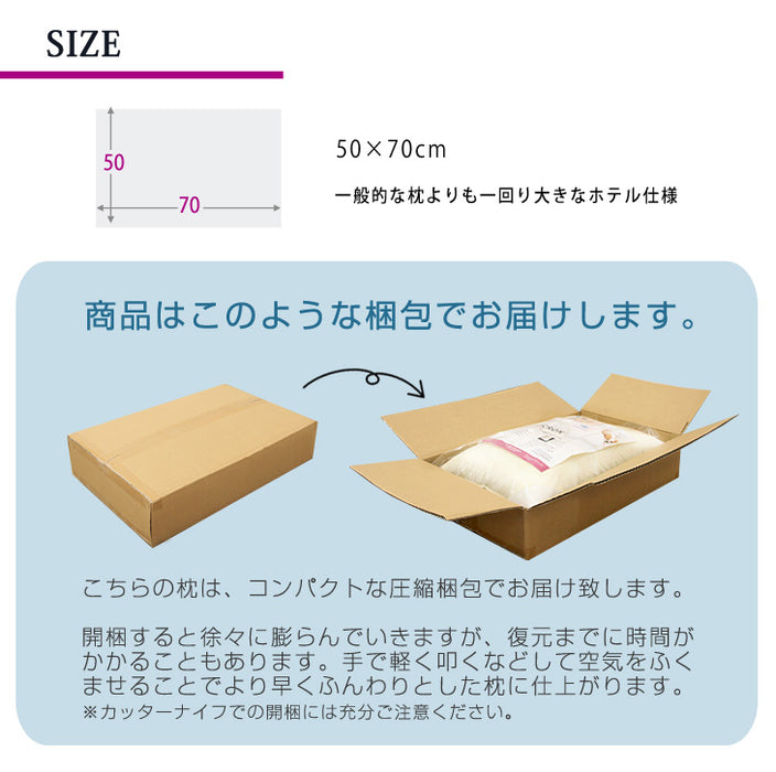 日本製 洗える枕 水切りメッシュ付 50×70 インビスタ ダクロン〔8719011300〕