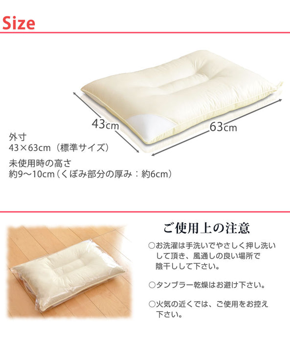 43×63cm 帝人 洗える枕 日本製 クリスターECO 羽毛タッチ 水切りメッシュ付  安眠〔87190140〕