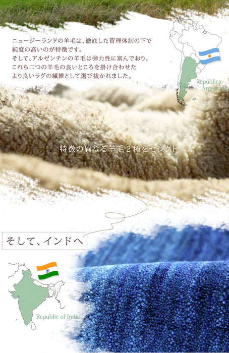 手織り ウールラグ ギャベ ラグ 130×190 厚手 ウール 100％ グラデーション 長方形 北欧 ラグマット カーペット ギャッベ インドギャベ 絨毯 じゅうたん おしゃれ〔87250018〕
