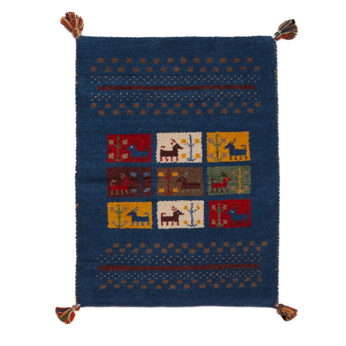 45×75cm 座布団 玄関マット 手織り ウールラグ 45×75 長方形 厚手 ウール 100％ マット ラグ 〔8725007100〕