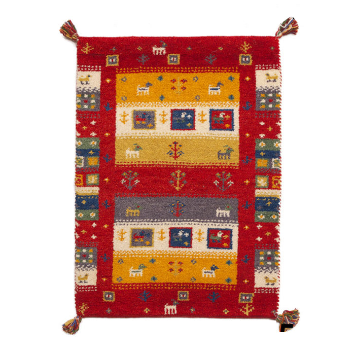 45×75cm 座布団 玄関マット 手織り ウールラグ 45×75 長方形 厚手 ウール 100％ マット ラグ 〔87250074〕