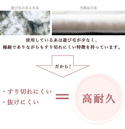 ［200×250］感動のもちふわタッチ ラビットファー調ラグ 洗える 滑り止め付 ホットカーペット対応 毛足30mm 床暖房対応〔87250098〕