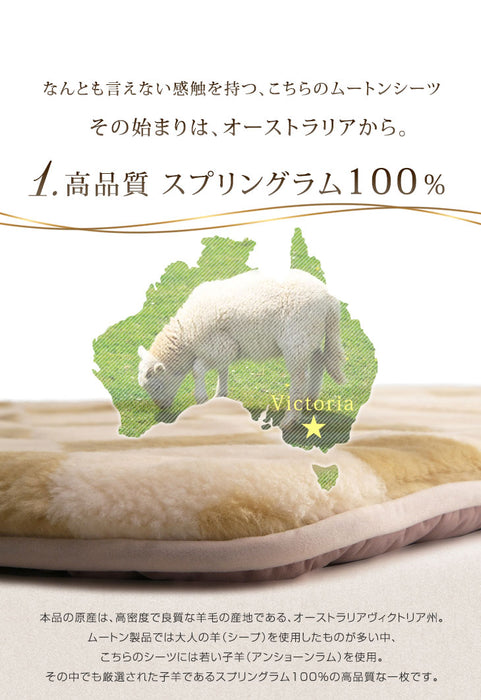 [100×200] ムートンラグ シングル 日本製 抗菌 防ダニ 消臭 短毛 敷パッド〔87250140〕