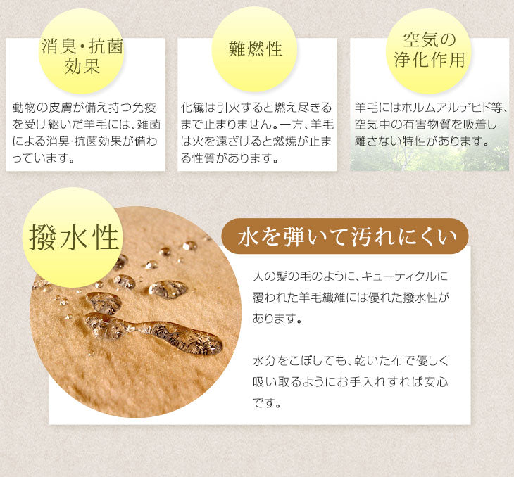 [100×200] ムートンラグ シングル 日本製 抗菌 防ダニ 消臭 短毛 敷パッド〔87250140〕