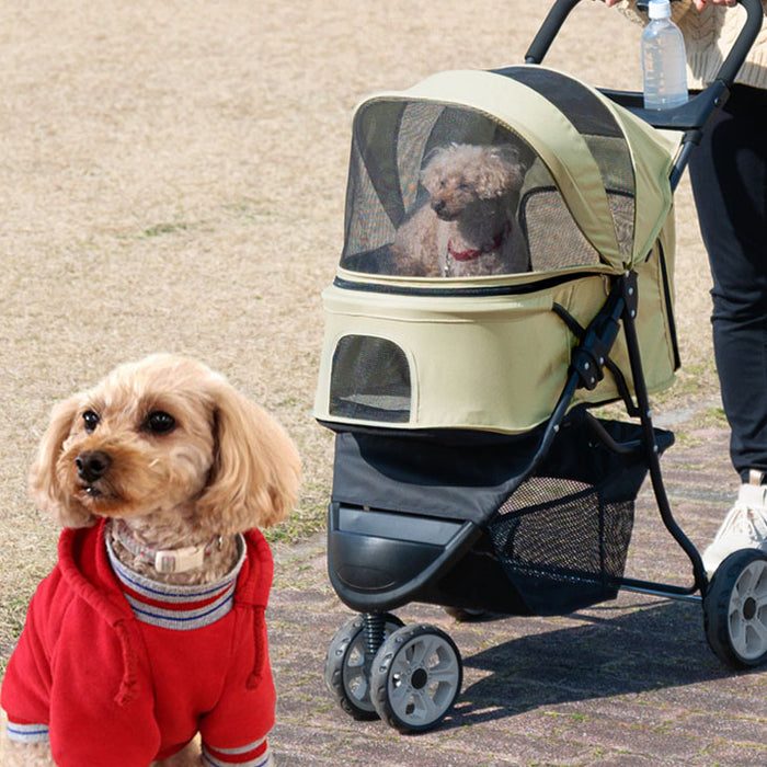 ペットカート 中型犬 小型犬 折りたたみ 3輪 ストッパー付き 折畳 組立簡単