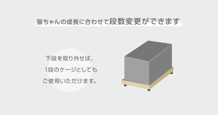 錆びないプラスチック製！ キャットケージ 2段 猫 ケージ ペットケージ ハウス キャスター付 軽い 保護 ペット用品 キャスター 猫 大型 〔52800000〕