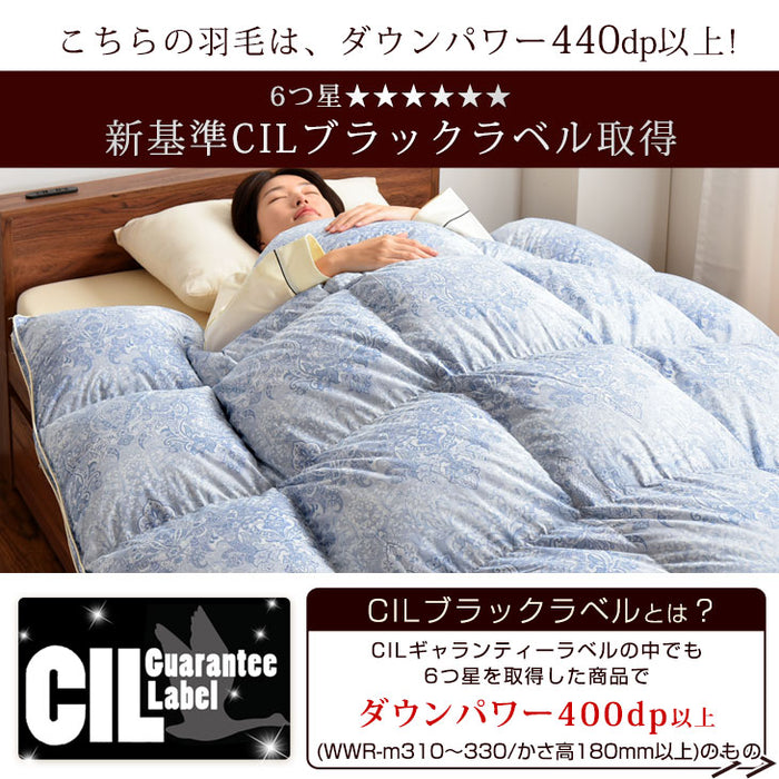 セミダブル] 羽毛布団 超増量2.4kg ポーランド産ホワイトマザーグース