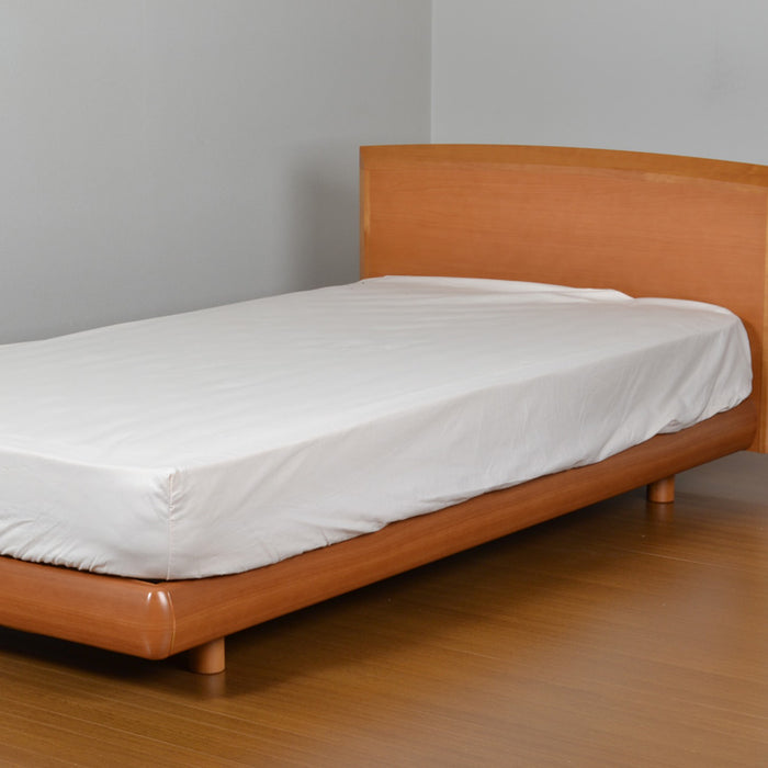 ボックスシーツ ダブル 140×200ｃｍ アイボリー 日本製 綿100％ BOXシーツ 打ち込み68×68金巾生地 洗える コットン 10～25cmマチのマットレスに対応 〔14510226〕