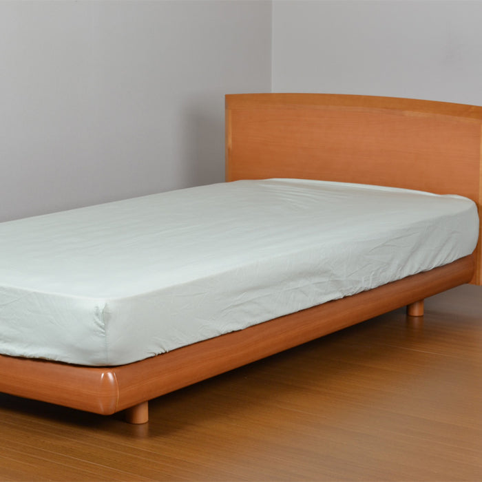 ボックスシーツ ダブル 140×200ｃｍ グリーン 日本製 綿100％ BOXシーツ 打ち込み68×68金巾生地 洗える コットン 10～25cmマチのマットレスに対応 〔14510226〕
