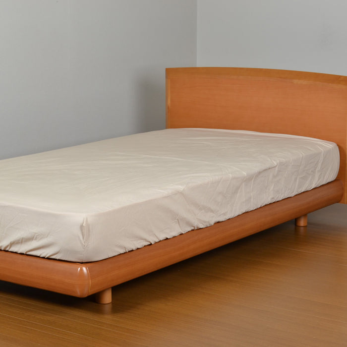 ボックスシーツ シングル 100×200ｃｍ ベージュ 日本製 綿100％ BOXシーツ 打ち込み68×68金巾生地 洗える コットン 10～25cmマチのマットレスに対応〔14510224〕