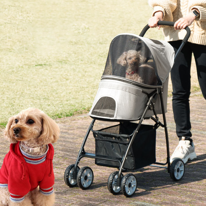 犬用品 グレー ペットカート 折りたたみ式 4輪aileさん専用 犬用品 グレー ペットカート 折りたたみ式 4輪aileさん専用